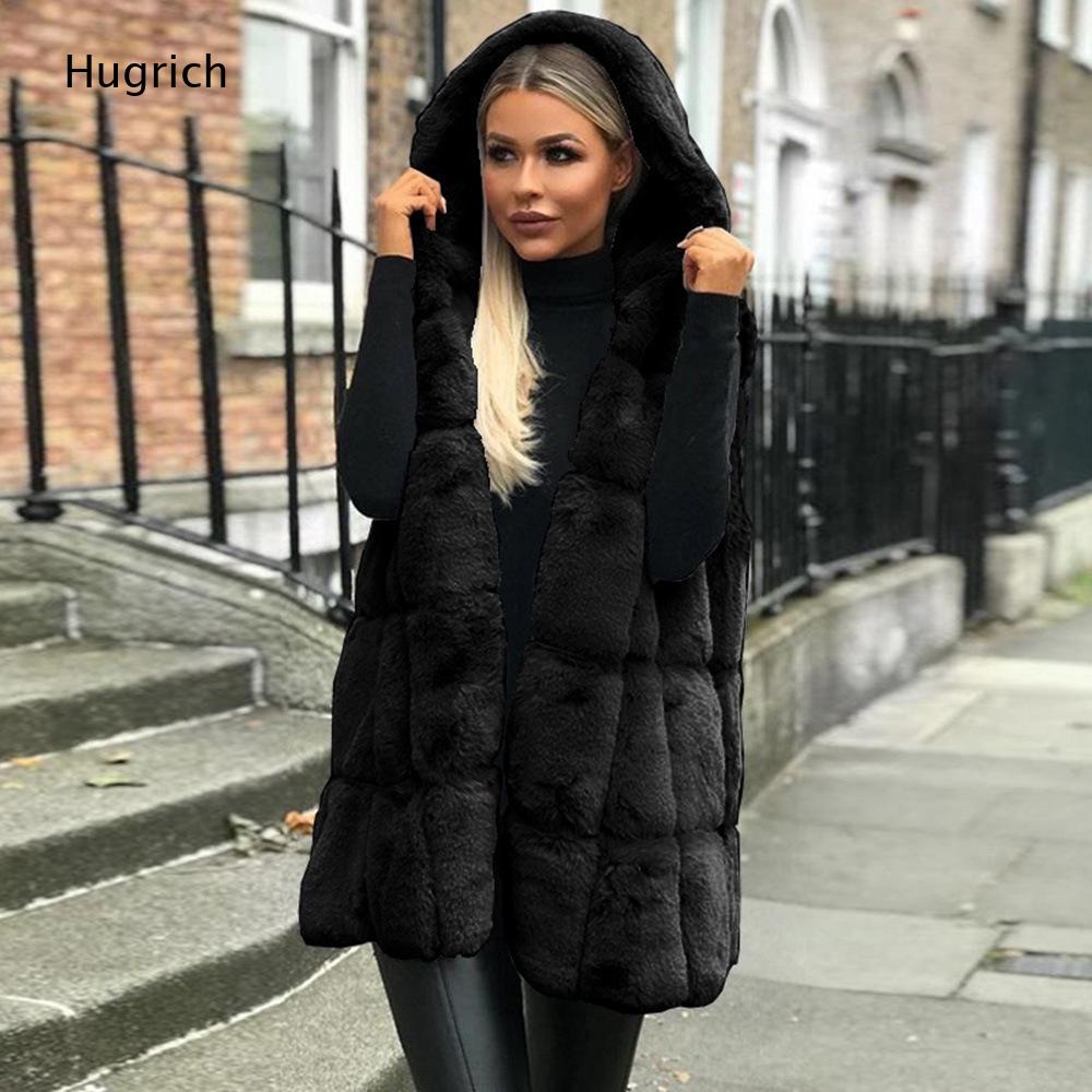 Women'S Fashion Gilet - Gilet da donna marrone in pelliccia