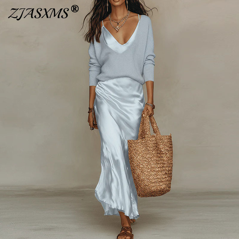 Women'S Fashion Knitwear - Elegante Completo Due Pezzi da Ufficio