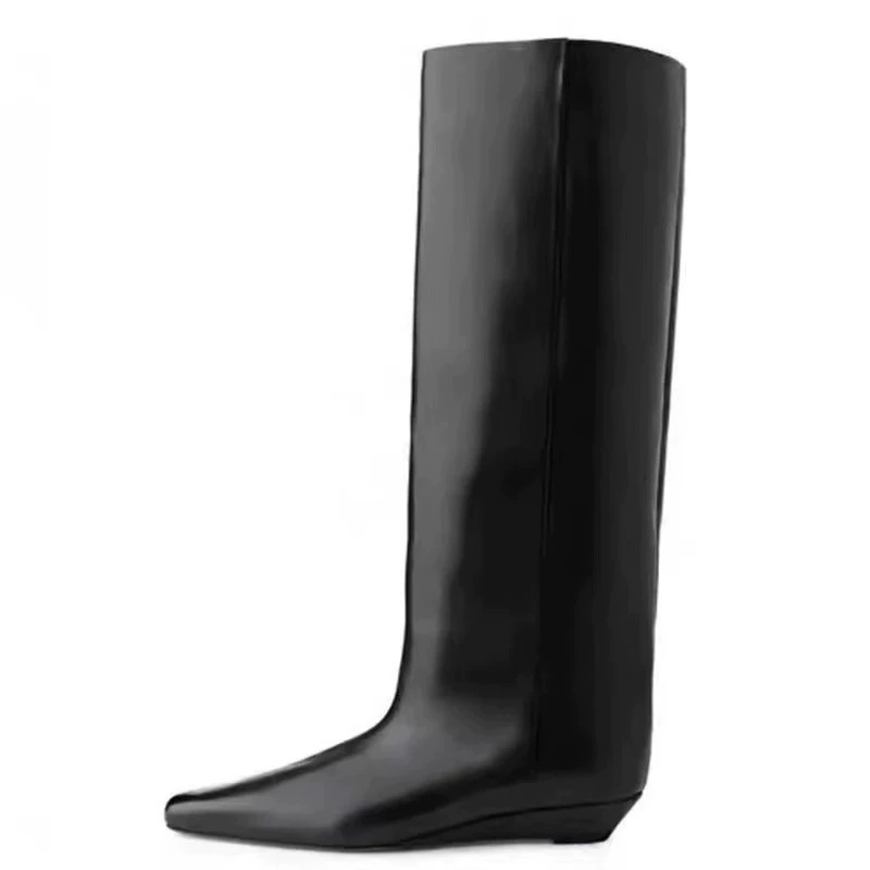 Women'S Fashion Leather Boots - Stivali alti al ginocchio da donna
