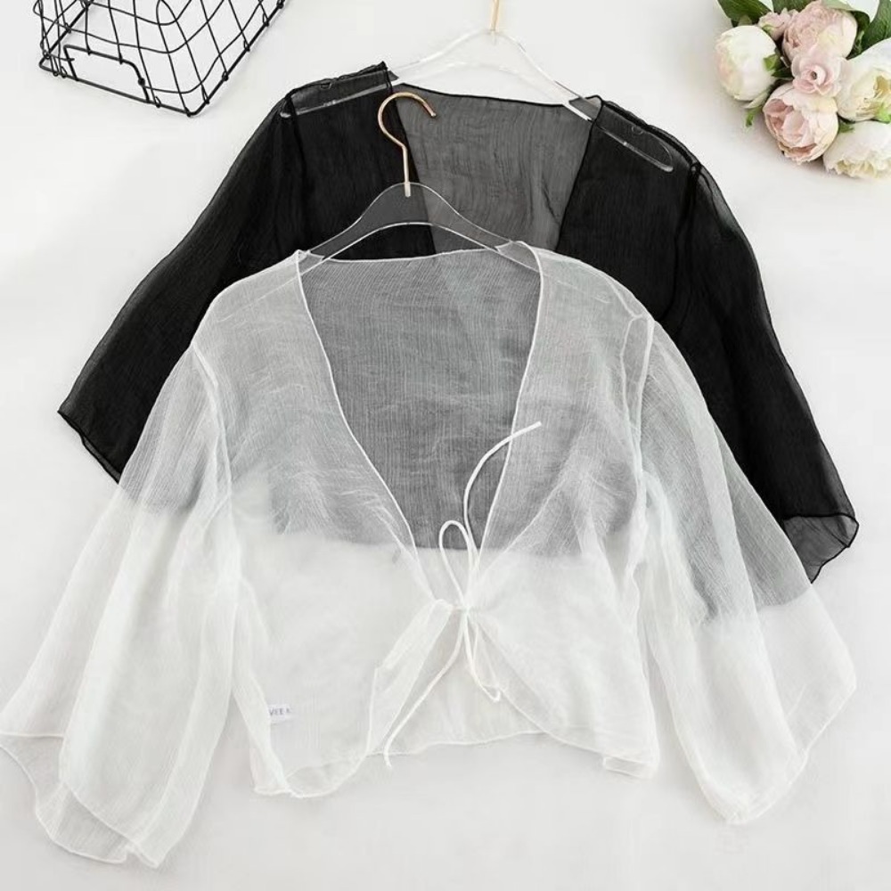 Women'S Fashion Knitwear - Cardigan estivo da donna increspato in