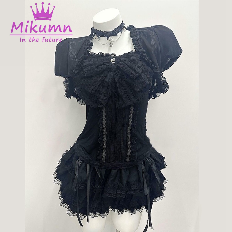 Women'S Fashion Knitwear - Mikumn Gothic Lolita Set 3 Pezzi