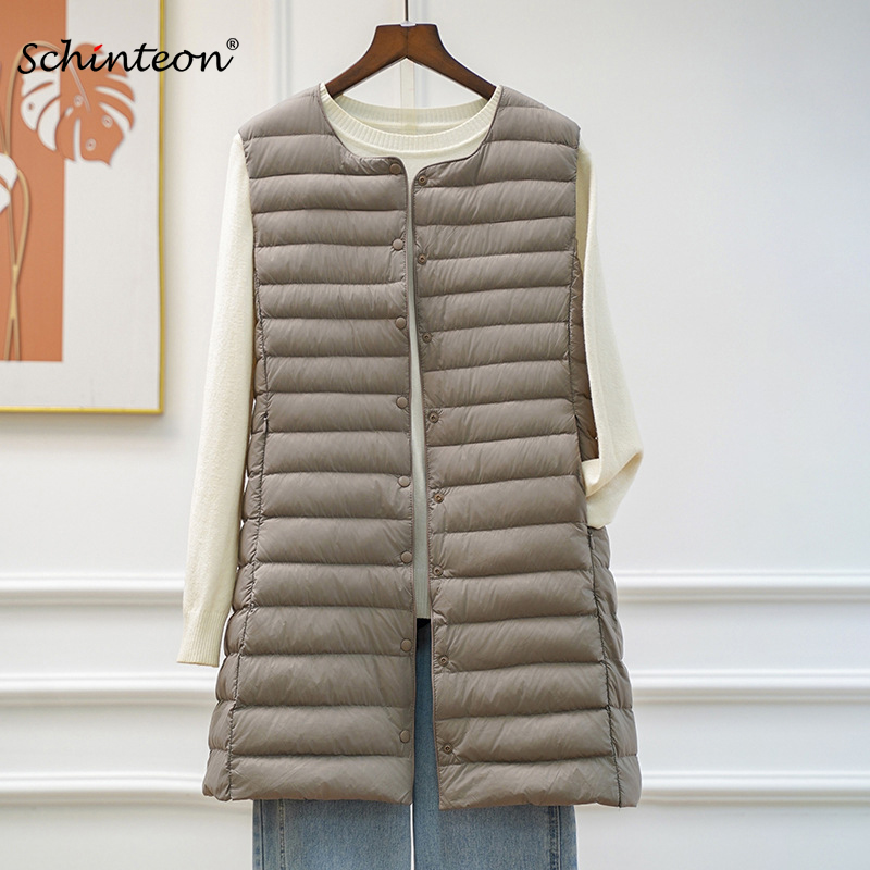Women'S Fashion Gilet - Gilet Ultraleggero in Piuma d'Oca Bianca