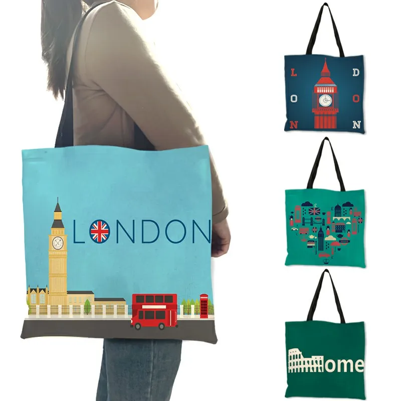 Women'S Fashion London - Borsa a tracolla in lino di