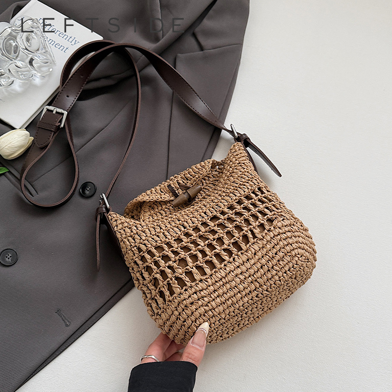 Women'S Fashion Trends 2026 Spring Summer - Borsa a secchiello piccola in paglia