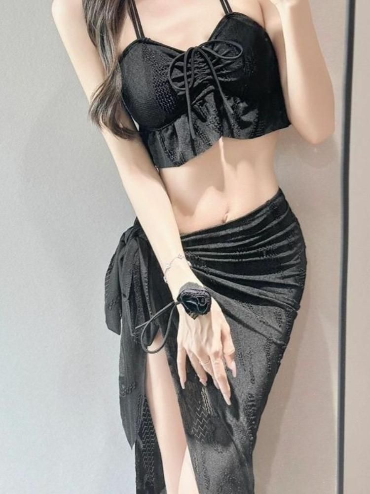 Women'S Fashion Middle Ages - Costume da bagno floreale a due