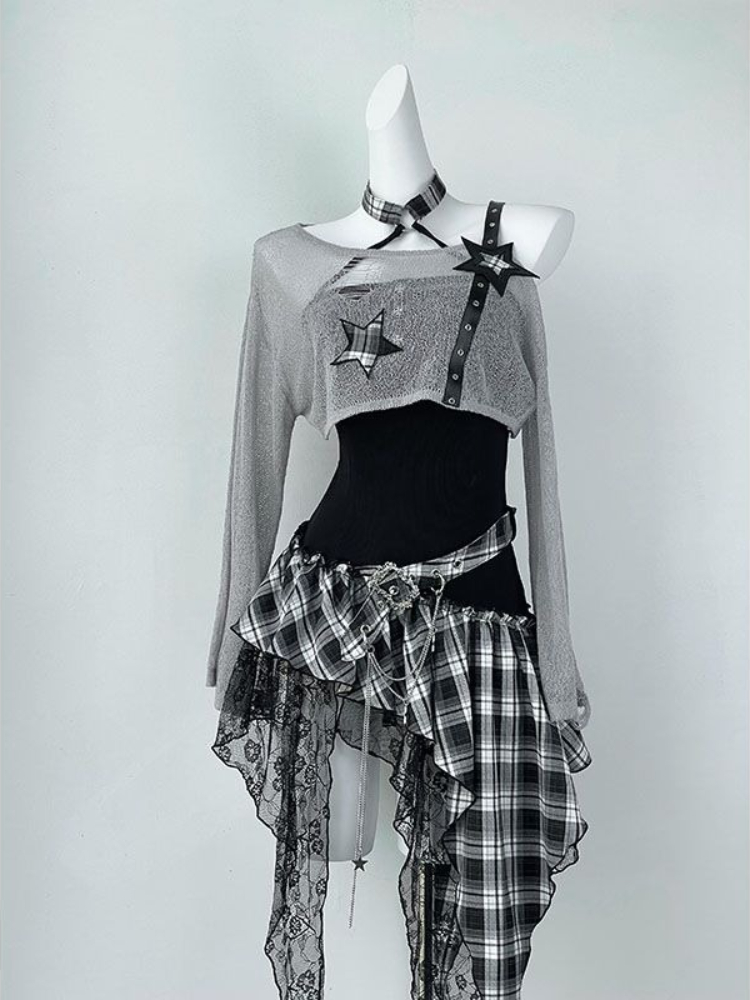 Ruched Dress Mini - 2000s Y2K Spicy Girl Design Set