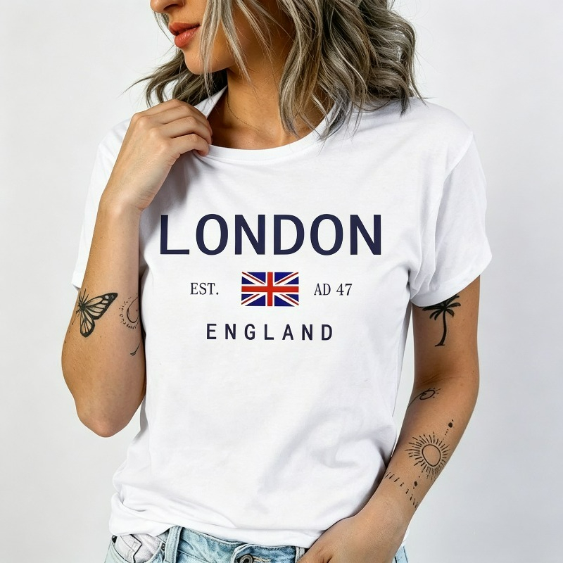 Women'S Fashion London - T-shirt estiva da donna London England,