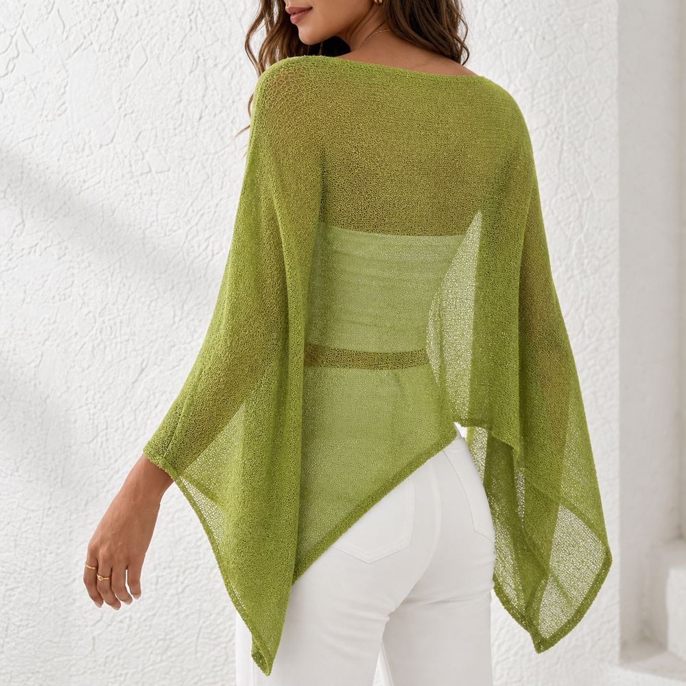 Asymmetric Top Women - Elegante Top Poncho con Spalle Scoperte,