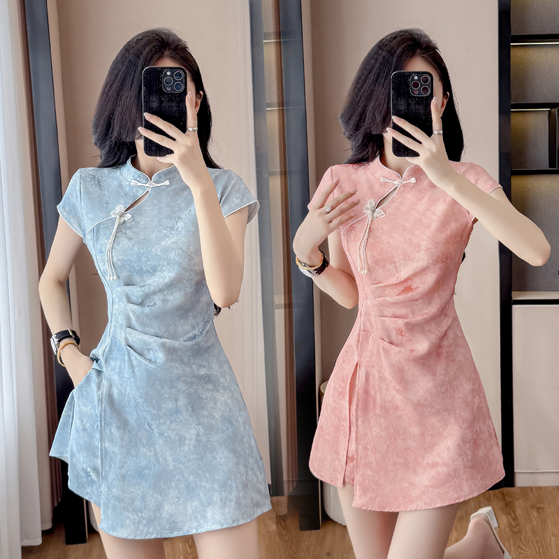 Ruched Dress Mini - Nuovo Completo Cheongsam in Stile Cinese: