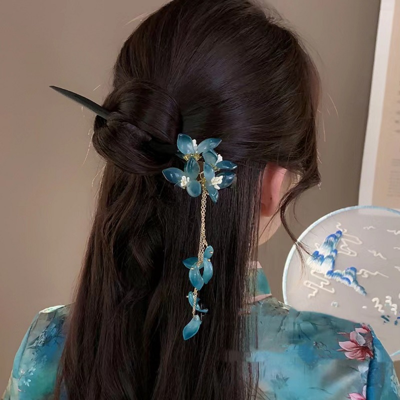 Nuovo stile cinese blu smalto  - Women Fashion Hair Style recensione e prezzo