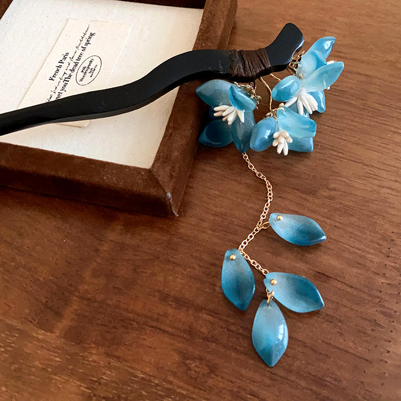 Nuovo stile cinese blu smalto  - Women Fashion Hair Style recensione e prezzo