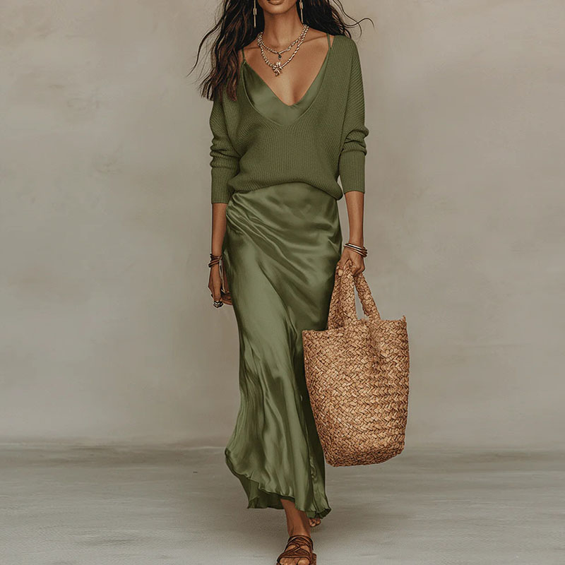 Elegante Completo Due Pezzi da - Women'S Fashion Knitwear recensione e prezzo