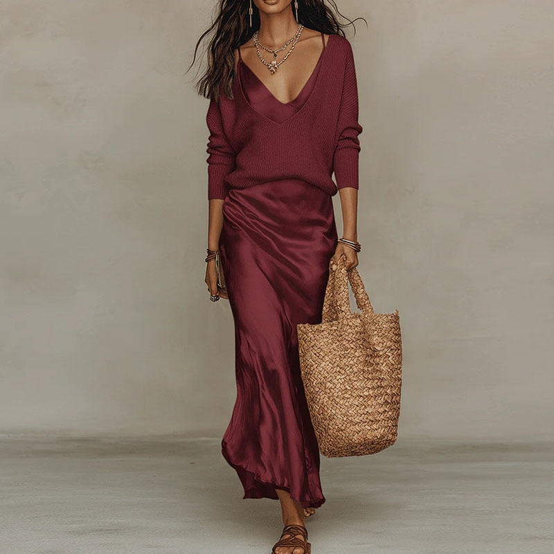 Elegante Completo Due Pezzi da - Women'S Fashion Knitwear recensione e prezzo