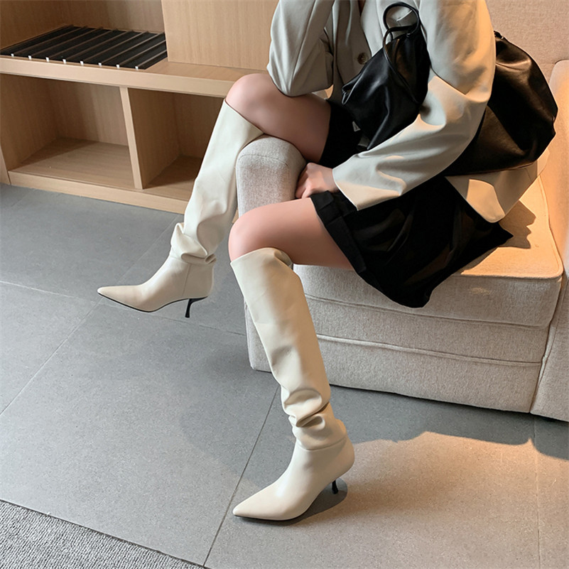 Meotina stivali lunghi con tac - Women'S Fashion Leather Boots recensione e prezzo