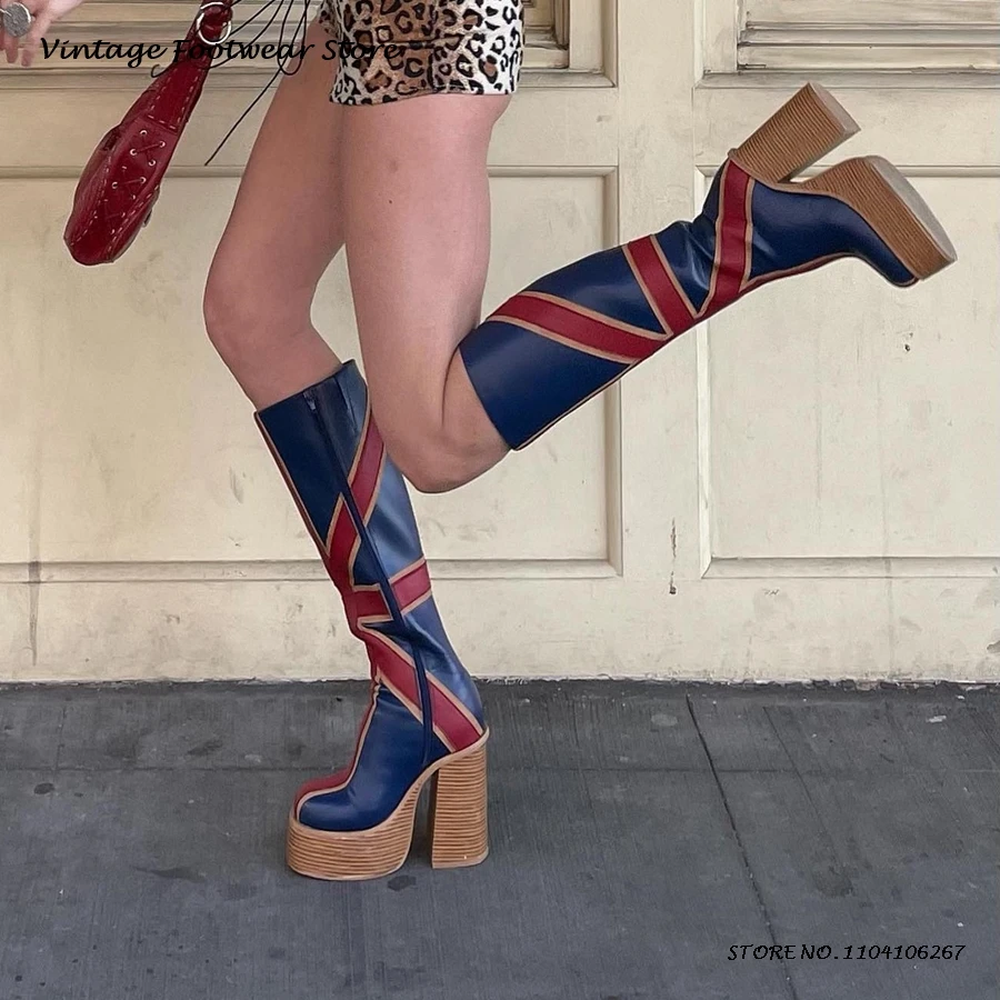 Stivali al ginocchio con plate - Women'S Fashion Leather Boots recensione e prezzo