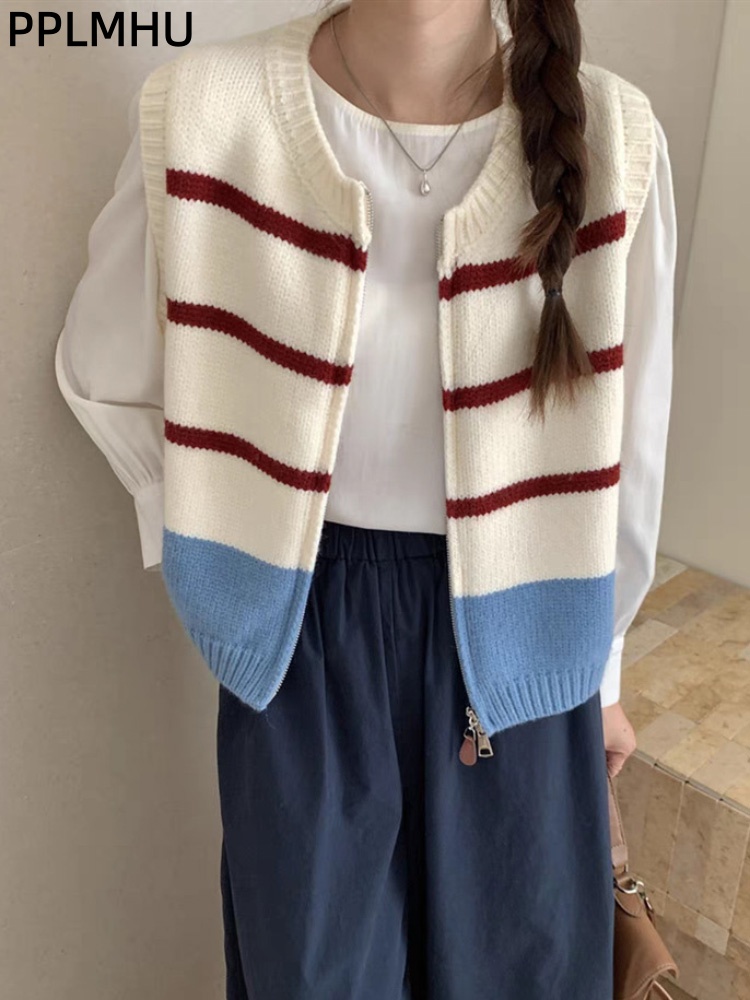 Cardigan con cerniera a righe  - Women'S Fashion Gilet recensione e prezzo