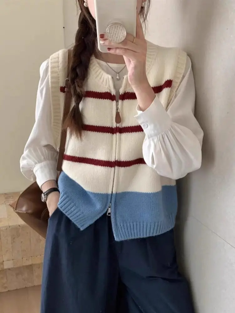Cardigan con cerniera a righe  - Women'S Fashion Gilet recensione e prezzo