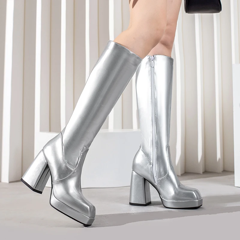 Stivali alti al ginocchio con  - Women'S Fashion Leather Boots recensione e prezzo