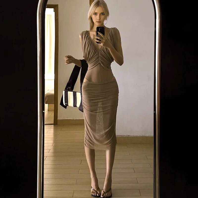 Abito in chiffon francese Mini - Ruched Dress Mini recensione e prezzo
