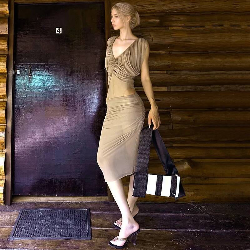 Abito in chiffon francese Mini - Ruched Dress Mini recensione e prezzo